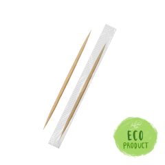 Špáradlo (drevené FSC 100%) Ø2 x 65 mm jednotlivo balené v celofáne [1000 ks]