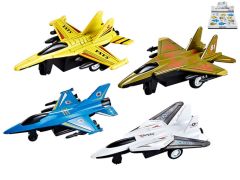 Stíhačka 10cm kov zpětný chod 4druhy 12ks v DBX