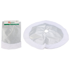 Sukně na vánoční stromek, průměr 90 cm - stříbrná metalíza