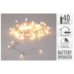 Světelný řetěz 40x LED kulatá mini světla s časovačem, délka 3 m