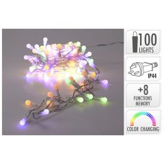 Světelný řetěz barevný 100x LED kulatá mini světla, délka 7,5 m