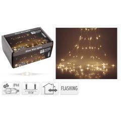 Světelný řetěz se závěsnými vlákny 300 mikro LED bílé teplé, venkovní. 230V