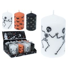 Svíčka válec 10 cm s Halloween dekorem (3 varianty)