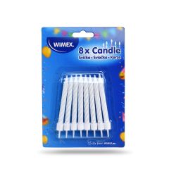 Svíčky narozeninové velké se stojánkem 80mm / 8ks /