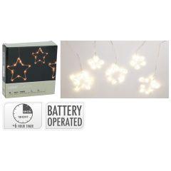 Svítící záclonový řetěz / záclona 45x mikro LED hvězdičky, délka 120 cm