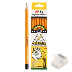 M&G  Tužka grafitová M&G Jumbo/tříhranná HB - sada 6 ks + guma a ořezávatko