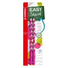 Stabilo  Tužka grafitová STABILO EASY pro praváky - růžová 2 ks na blistru
