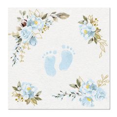 Ubrousky PAW AIRLAID 40x40 cm Baby Feet light blue