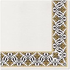 Ubrousky PAW AIRLAID 40x40 cm - Floral Frame gold-black