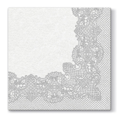 Ubrousky PAW AIRLAID L 40x40cm Royal Lace Silver