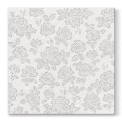 Ubrousky PAW AIRLAID L 40x40cm Subtle Roses Silver