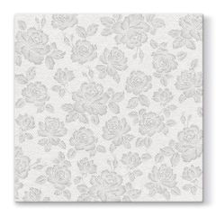 Ubrousky PAW AIRLAID L 40x40cm Subtle Roses Silver