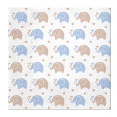Ubrousky PAW L 33x33cm Baby Elephants blue