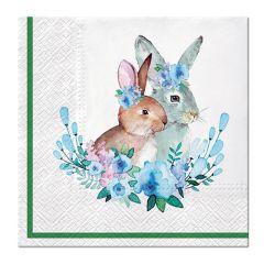 Ubrousky PAW L 33x33cm Bunnies with Wreaths