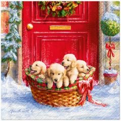 Ubrousky PAW L 33x33cm Christmas puppies