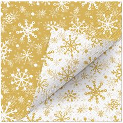 Ubrousky PAW L 33x33cm Double Design Christmas Snowflakes Gold