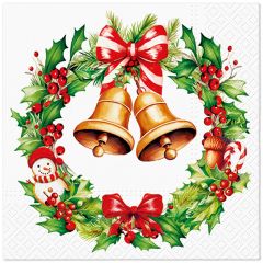 Ubrousky PAW L 33x33cm Jingle Bells Bliss