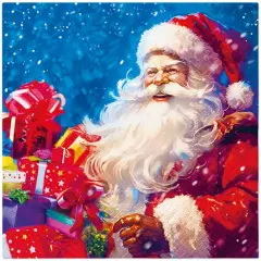Paw  Ubrousky PAW L 33x33cm Santa Claus With Gift Boxes