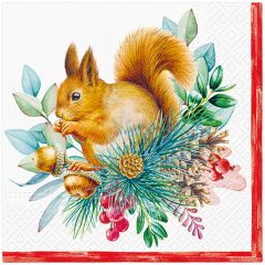 Ubrousky PAW L 33x33cm Vintage Squirrel Joy
