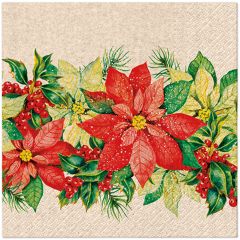 Ubrousky PAW L 33x33cm We Care Noble Poinsettia