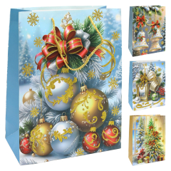 Vánoční dárková taška, velikost XL 40 x 13 x 56 cm (mix 4 vzorů)