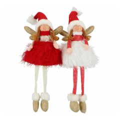 Vánoční dekorace - Anděl s visícíma nohama 45 cm (2 varianty)