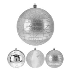 Vánoční koule - PP 120 mm / stříbrná, mix / 1ks