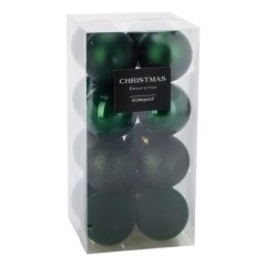 Vánoční koule - PP zelené 80 mm, sada 16 ks
