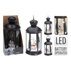 Vánoční lucerna 43cm LED černá