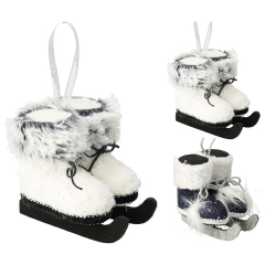 Vánoční ozdoba - brusle 12 cm na zavěšení (2 barvy /cena za 1 ks)