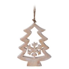 Vánoční ozdoba - dřevěná, stromeček 10 cm, 1ks