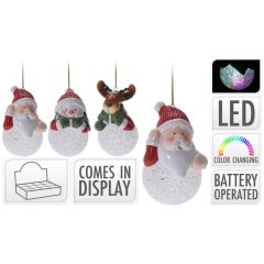 Vánoční ozdoba - figurka s měnícím se LED světlem (3 varianty)
