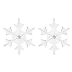 Vánoční ozdoby - PP čiré - vločky 14 cm, sada 2ks