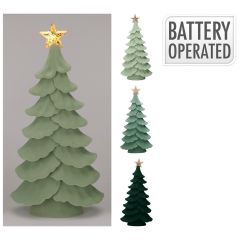 Vánoční stromek se sněhem 43 cm s hvězdou (mix 3 barev /cena za 1 ks)