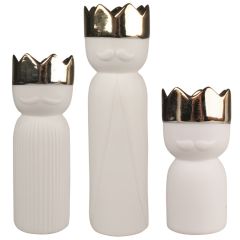 Vánoční svícny Tři králové z porcelánu 6 x 21 cm (sada)