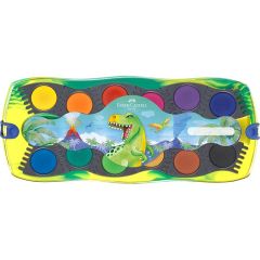 Vodové barvy Faber-Castell stavebnicové 12 barev - Dino