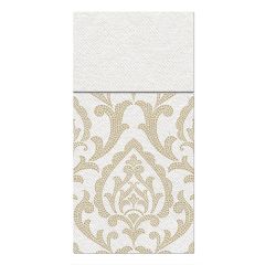 Vrecká na príbory PAW AIRLAID 40x40 cm Portugesse tiles gold 25 ks/bal