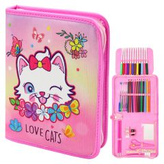 Výtvarná sada / velký penál 36 ks - Love Cats
