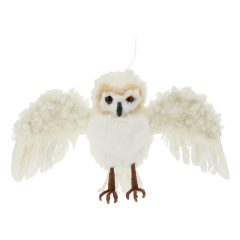 Závěsná dekorace - Sova - bílá, 20 cm