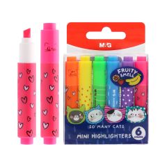 M&G  Zvýrazňovač M&G Mini So Many Cats s vůní ovoce - sada 6 ks