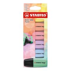 Stabilo  Zvýrazňovač - STABILO BOSS MINI Pastel - sada 6 ks - 6 různých barev