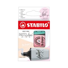 Zvýrazňovač - STABILO BOSS MINI Pastellove 2.0 - 3 ks balení
