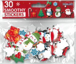 Global Gift  samolepky GG vánoční pěnová SMS 290014 Santa/Snowman/Penguin