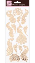 DO samolepky ANT 810286 Peacocks Rose Gold On White