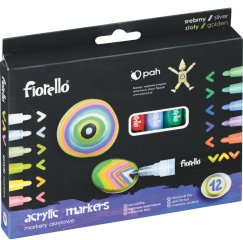 popisovače Fiorello akrylové 12 barev 2mm GR-1106 160-2262