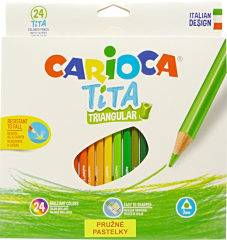 Carioca  pastelky Carioca Tita trojhranné pružné 24ks