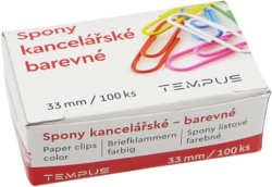 spony kancel.Tempus barevné 33mm 100ks