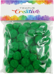 pom poms 20mm zelený 50ks