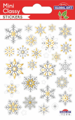 Global Gift  samolepky GG vánoční MC 112016 Snowflakes