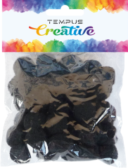 pom poms 20mm černý 50ks
